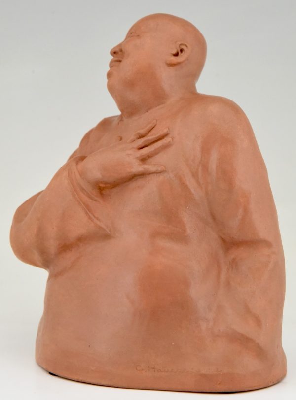 Art Deco terracotta sculptuur Chinese man