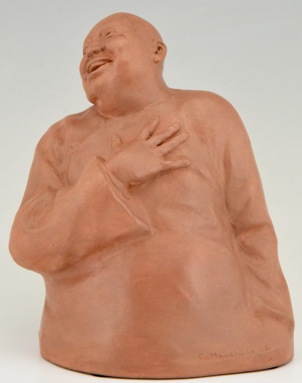 Art Deco terra cotta sculpture Chinese man  