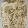 Autumn Art Deco ceramic vase with nudes in an orchard