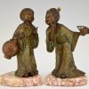 Art Deco bookends with Chinese children