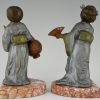 Art Deco bookends with Chinese children