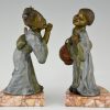 Art Deco bookends with Chinese children