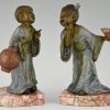 Art Deco bookends with Chinese children