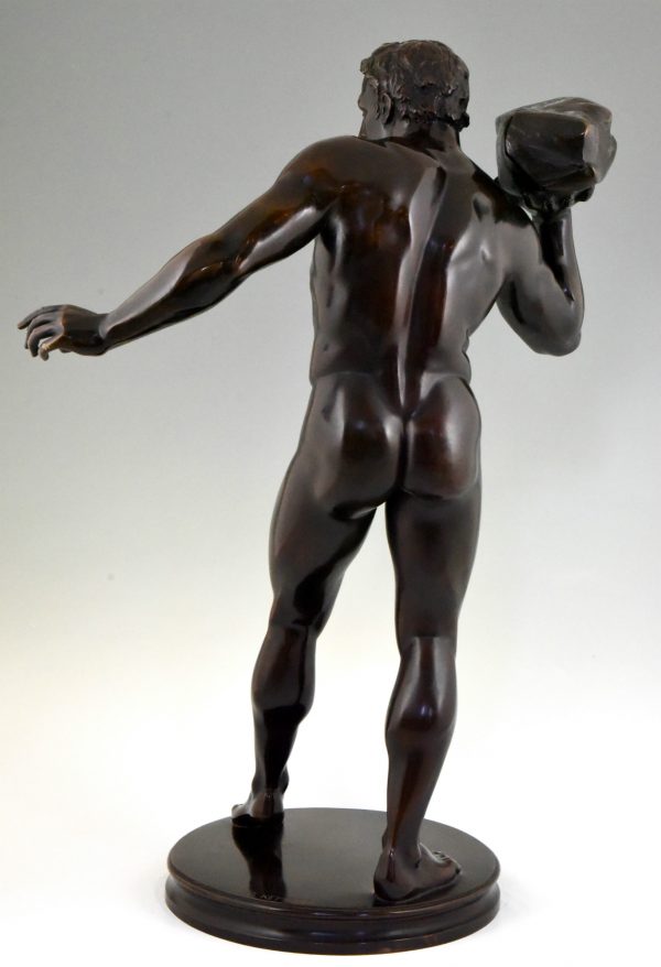 Sculpture en bronze athlète, nu masculin
