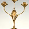 Pair of bronze Art Nouveau candelabra with floral design