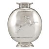 Art Deco silvered bronze vase with antilope