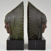 Art Deco bronze Indian bookends