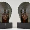 Art Deco bronze Indian bookends