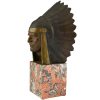 Art Deco bronze sculpture of an Indian with headdress
