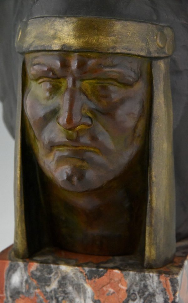Art Deco Skulptur Bronze Indianer