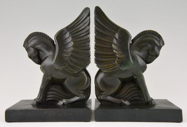 Art Deco Buchstütze Pegasus geflügelte Pferde