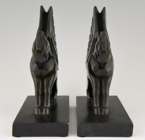 Art Deco Pagasus winged horse bookends