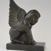 Art Deco Buchstütze Pegasus geflügelte Pferde