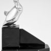 Art Deco silvered bronze duck bookends