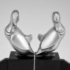 Art Deco silvered bronze duck bookends