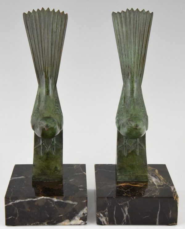 Art Deco bronze bird bookends.