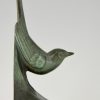 Art Deco Bronze Buchstütze Vögel