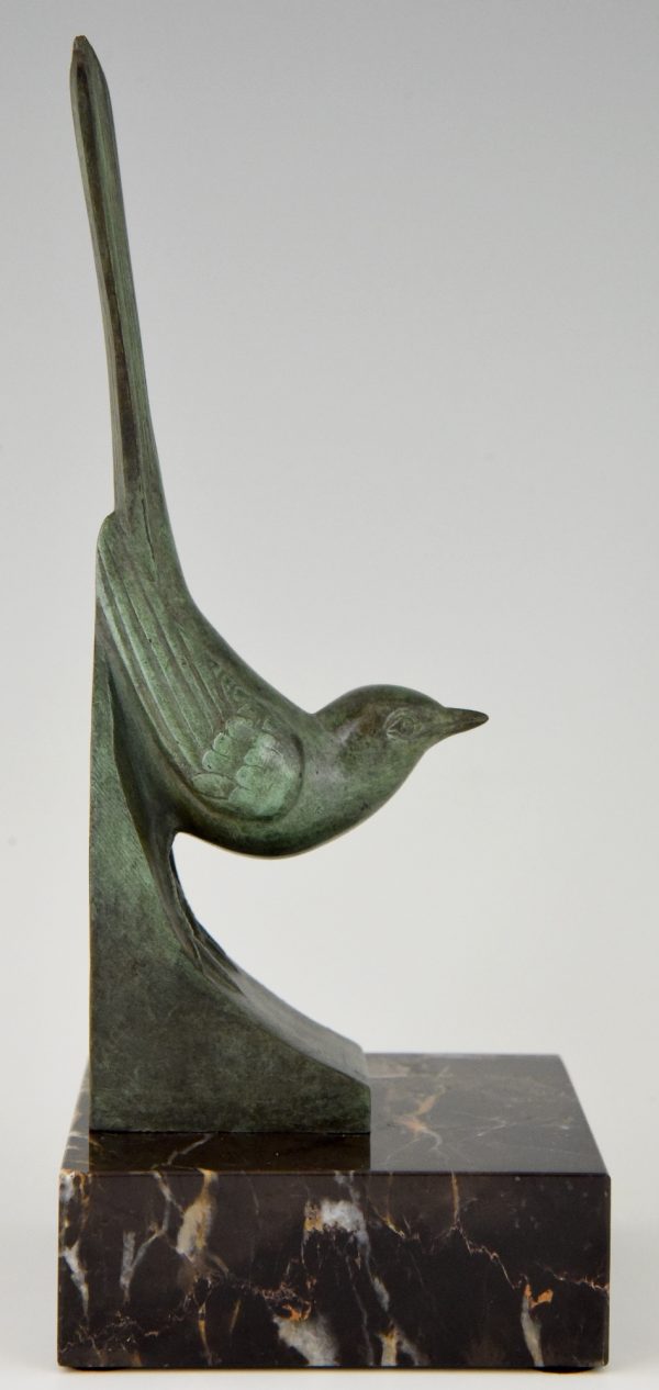 Art Deco serre livres en bronze oiseaux