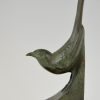 Art Deco bronzen boekensteunen vogels