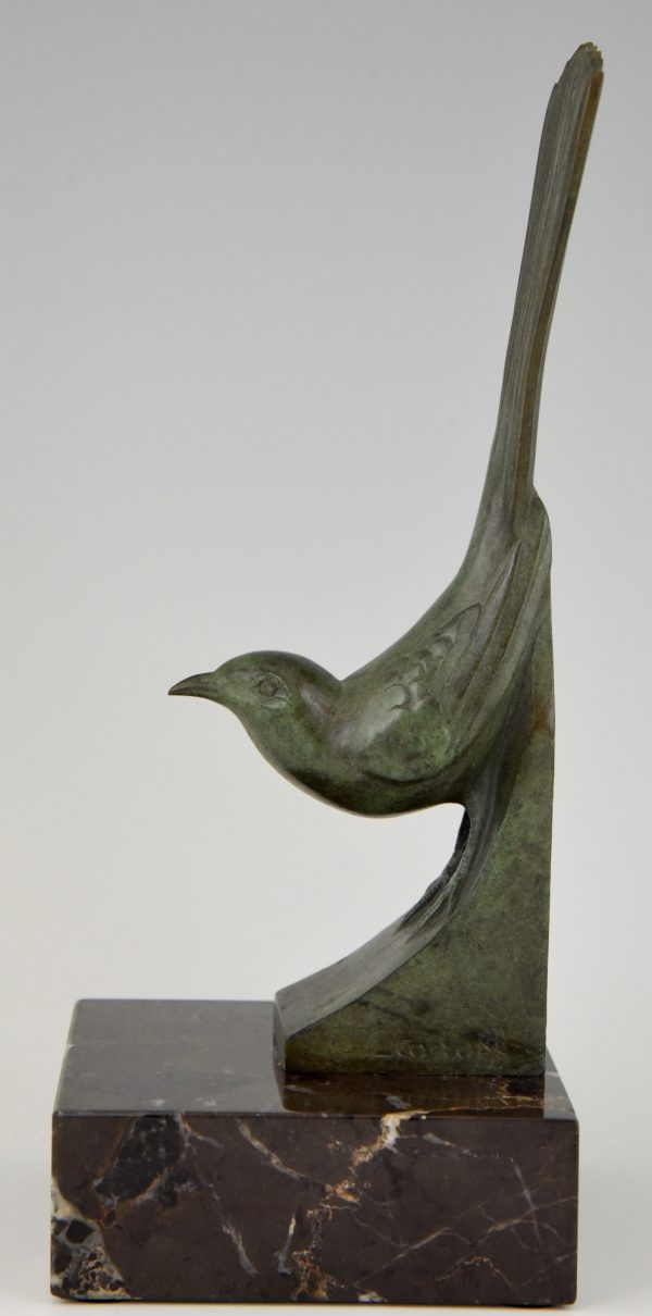 Art Deco Bronze Buchstütze Vögel