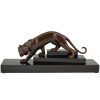 Art Deco bronze sculpture of a panther