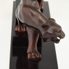 Art Deco bronze sculpture of a panther