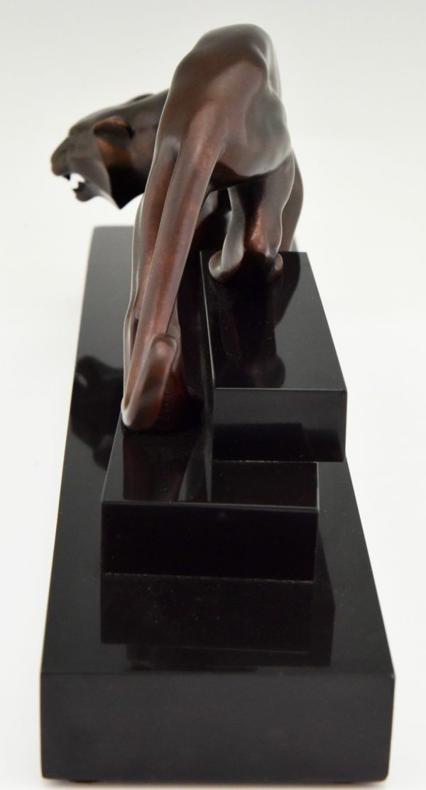 Art Deco sculpture en bronze panthère