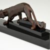 Art Deco bronze sculpture of a panther