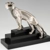 Art Deco bronze sculpture of a panther