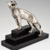 Art Deco bronze sculpture of a panther