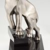 Art Deco bronze sculpture of a panther