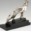 Art Deco bronze sculpture of a panther