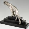 Art Deco bronze sculpture of a panther