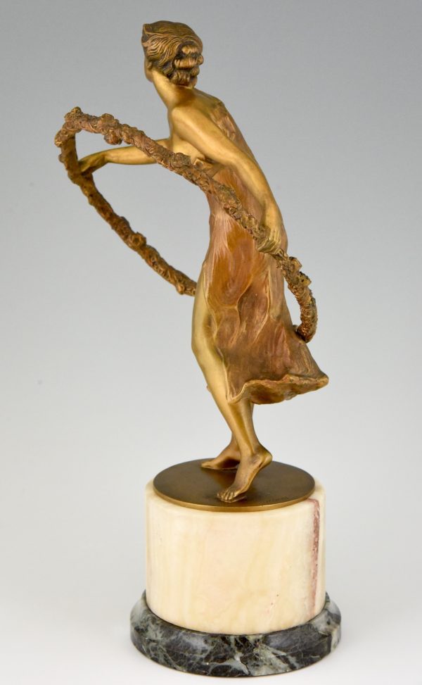 Bronze Skulptur Art Deco Reifen Tänzerin