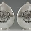 Pair of Art Deco vases silvered bronze