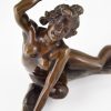 Art Nouveau sculpture bronze femme nue sur fer à cheval