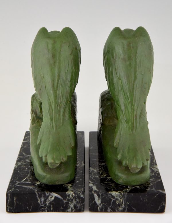 Art Deco parrot bookends