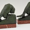 Art Deco parrot bookends