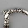 Art Nouveau walking stick or cane with nude and flowers