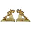 A pair of Indian Art Deco bronze bookends.