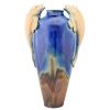 Art Deco vase ceramique blue aux poissons