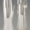 Le Mani, silver plated sculpture of 2 hands