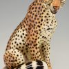 Mid Century Ceramic cheetah leopard sculpture.