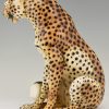 Mid Century Ceramic cheetah leopard sculpture.