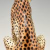 Mid Century Ceramic cheetah leopard sculpture.