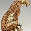 Mid Century Ceramic cheetah leopard sculpture.