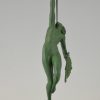 Sculpture Art Deco nue a la trompette