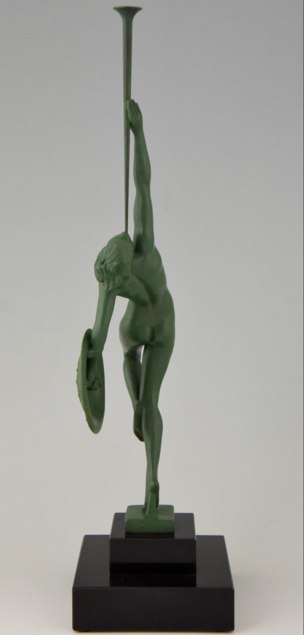 Art Deco sculpture nude with trumpet