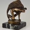 Art Deco bronze Indian lookout car mascot
