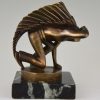 Art Deco bronze Indian lookout car mascot